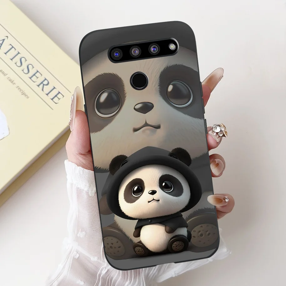 For LG V50 ThinQ Case LM-V500EM Silicone Bumper Panda Rabbit Soft TPU Cover For LG V50S ThinQ 5G Funda Coque LG V40 ThinQ Hoesje