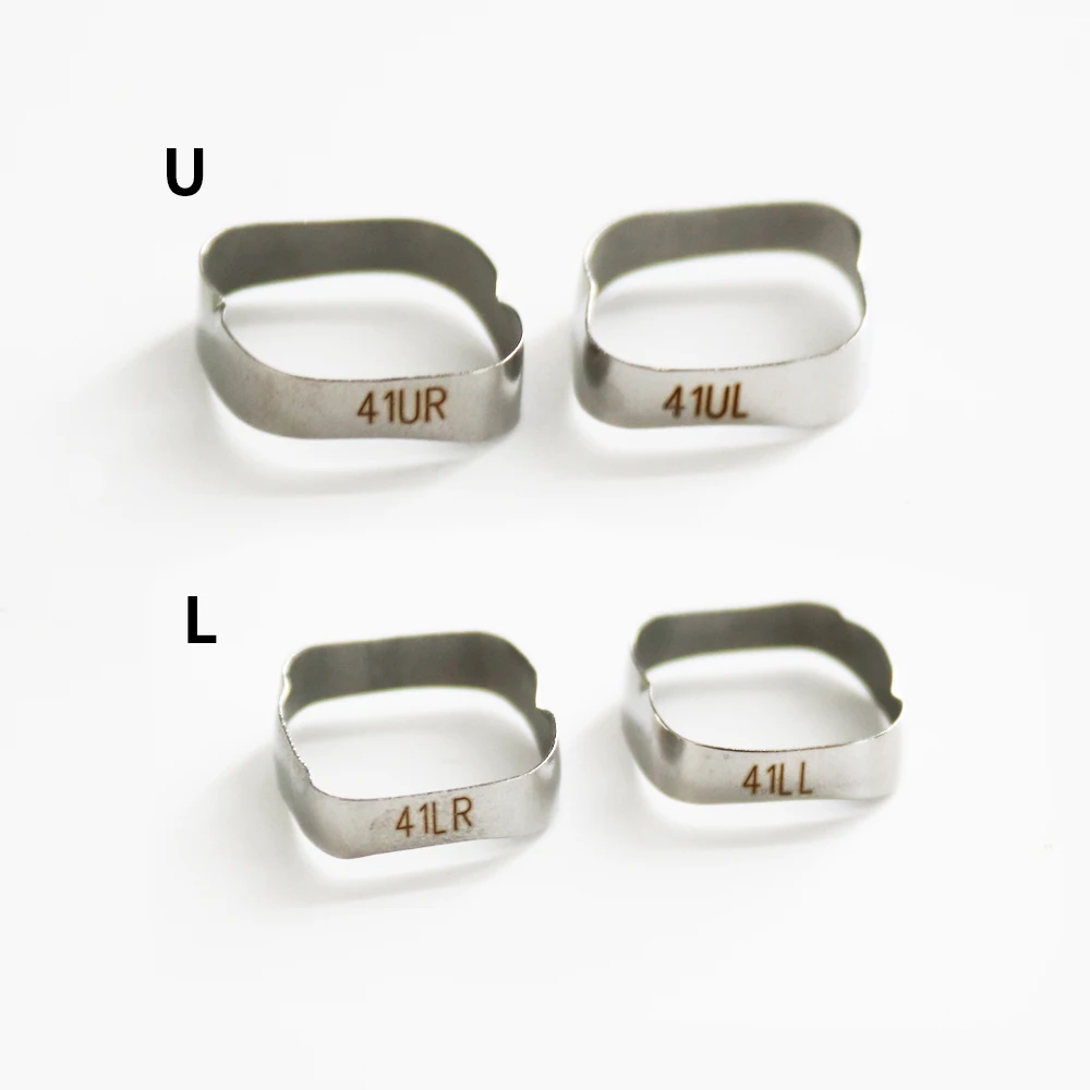 1Pack 4Pcs Orthodontic Molar Band Without Buccal Tube Without Cleat (33-41) Dental Material