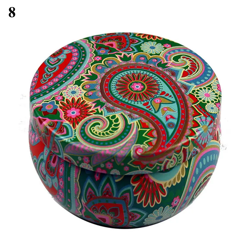 Mini Retro Floral Tin Can Lovely Mini Gift Jewelry Tin Box Cookie Candy Tea Storage Box Candy Gift Case Oil Soy DIYCandle Making