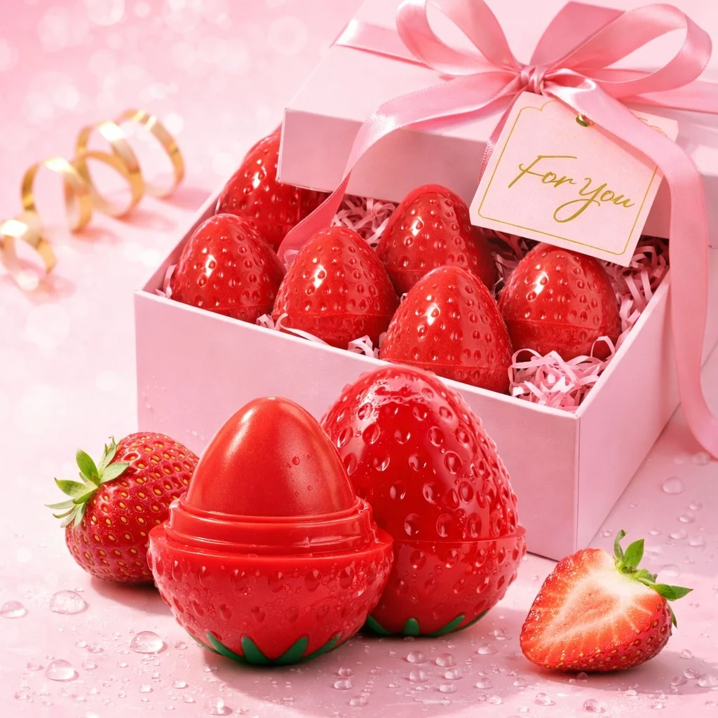 2/4pcs Strawberry Lip Balm Long-Lasting Moisturizing Lipstick Repair Hydrating Lip Care Cosmetics Protecting and Softening Lips