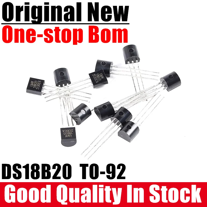 10pcs New Original DS18B20 TO-92 Single Bus Temperature Sensor Chip