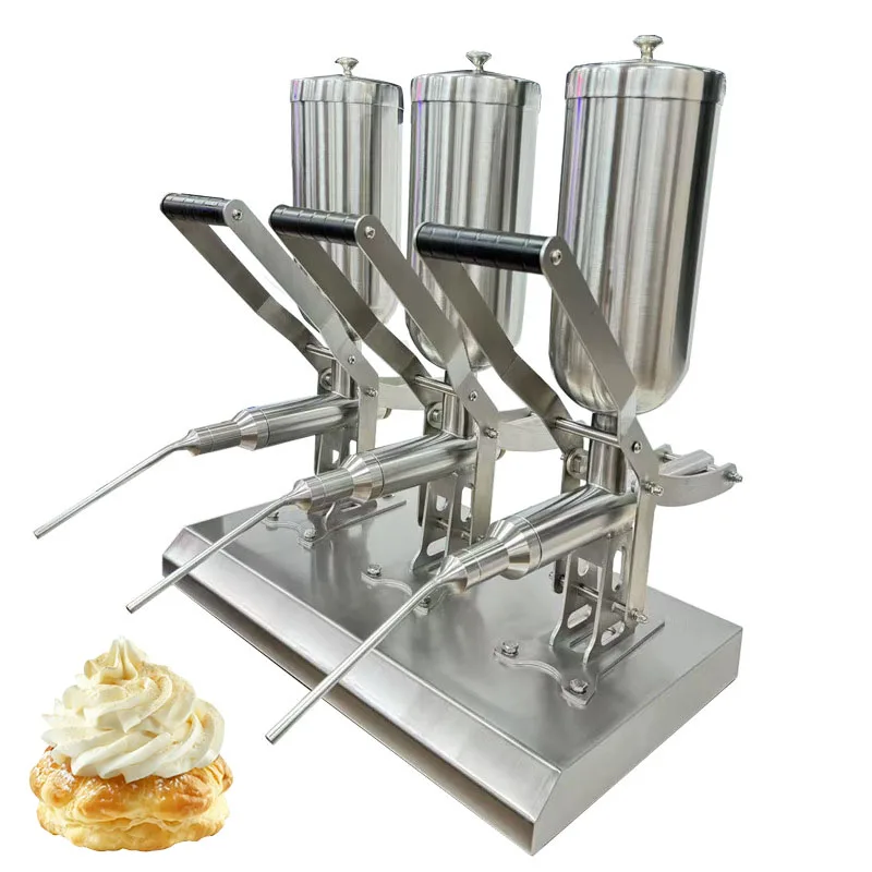 Top Sale 3 Tanks Manual Bakery Shop Use Fruit Jam Cream Donut Pastry Filling Commerical Filler Machine on Sale
