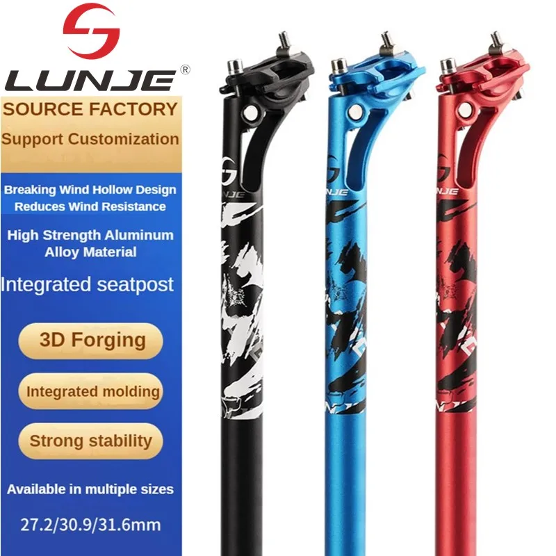 LUNJE Bicycle Seatpost MTB Suspension Seatpost Seat Post 27.2 30.9 31.6mm Mountain Bike Saddle SeatTube Bike Parts