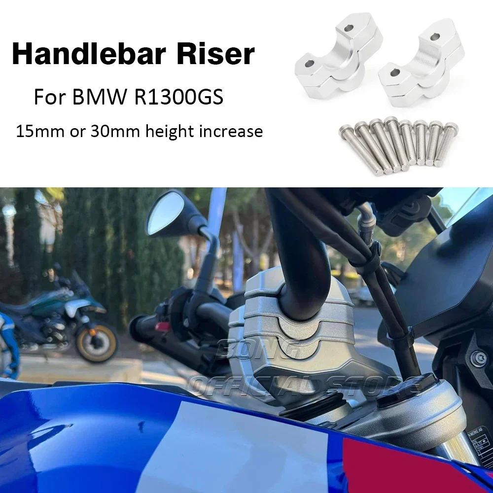 For BMW R1300GS Handlebar Riser Set Motorcycle Accessories Silver Handlebar Riser Handle Bar Heighten Mounting Kit R 1300 GS NEW