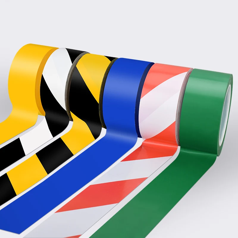 Black And Yellow PVC Warning Tape Floor High Viscosity Waterproof Workshop Warehouse Positioning Red White Yellow Blue Green