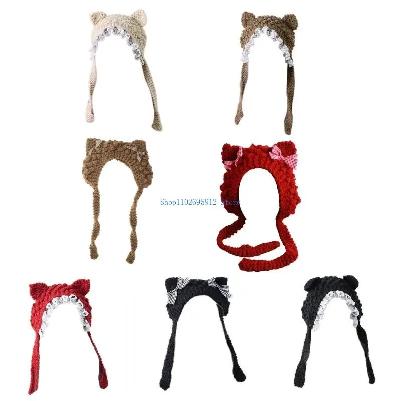 

N7YE Daily Beanie Knit Hats Lovely Warm Winter Caps Animal Ears Design