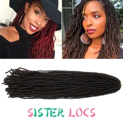 20Inch Sister Locks Hair Extensions Pure Color Blonde/Brown/Black Synthetic Hair for Women Crochet Hair Dreadlocks