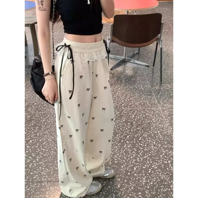 

Широкие брюки темно-синие женские летние спандекс с разрезом Fairycore пляжная одежда с вырезами мягкие шикарные воздушные универсальные регулируемые брюки для девочек