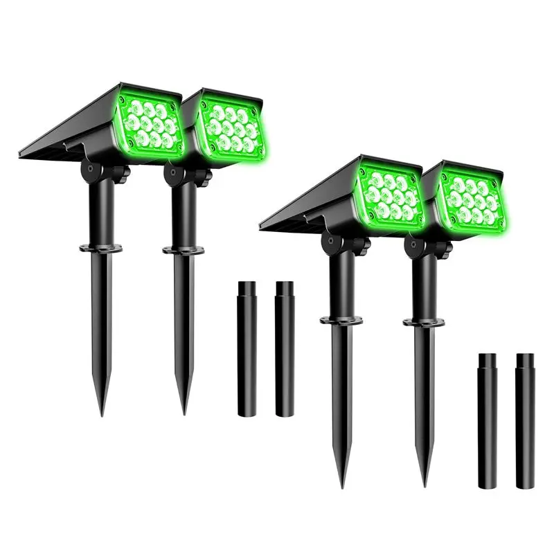 

LLCS-Solar LED Light Super Bright Green Lawn Light For Garden Adjustable Brightness Solar Spotlight IP65 Waterproof