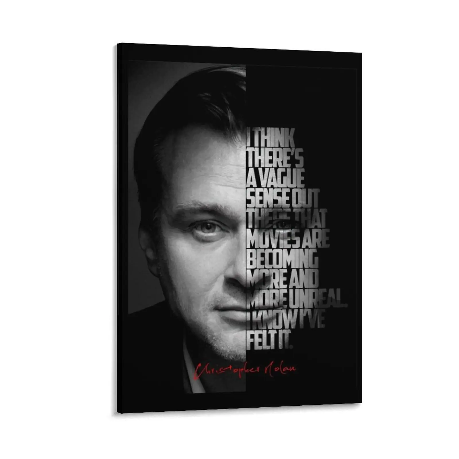 

Black and white Christopher Nolan quote. Canvas Painting room decor Decorative picture bedroom decoration