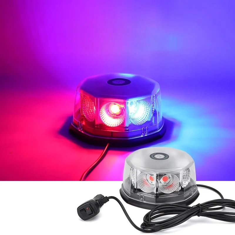 Car Truck Roof Top COB Warning Light Emergency LED Strobe Light Flashing Beacon With Magnetic Base For Security Auto 12V 24V