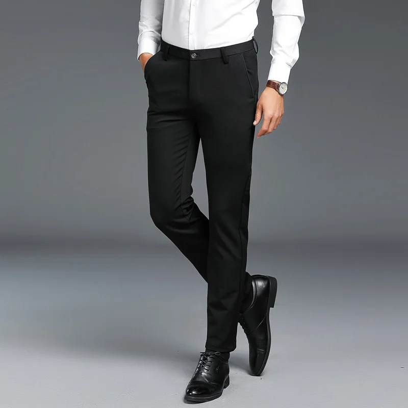 

MRMT 2024 Brand New Men's Plush Casual Pants Men's Slim Fit Business Work Clothes Men's Casual Pants Men's Solid Color