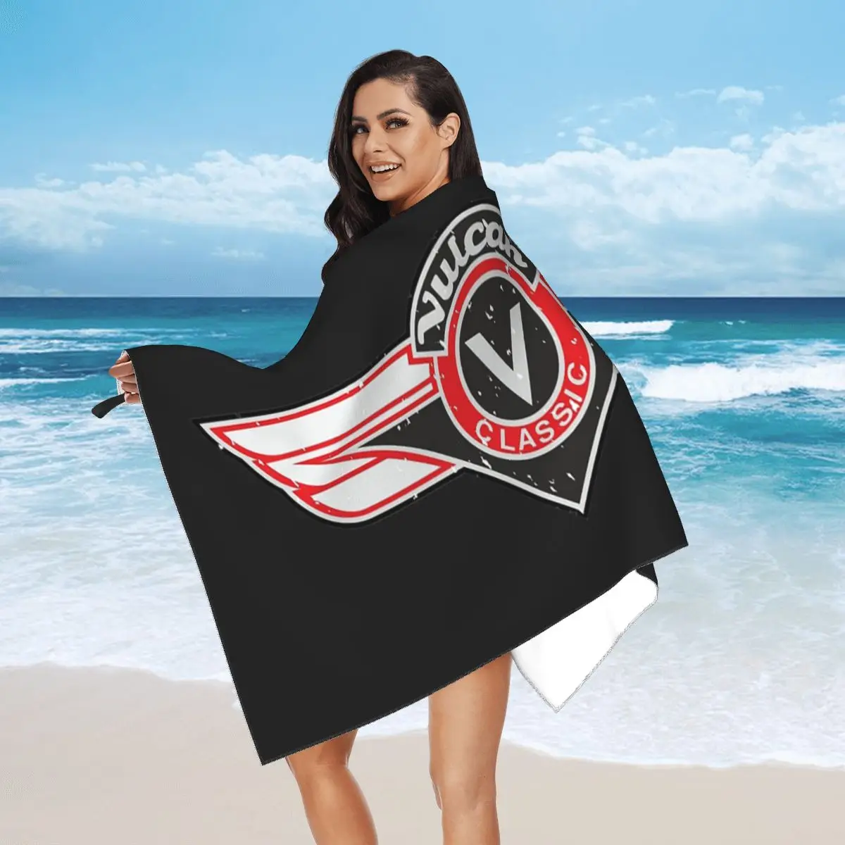 

Vulcan VN Motorcycle Classic Logo Worn Beach Towel Soft Microfiber Quick Dry Absorbent Quick Towels For Bath