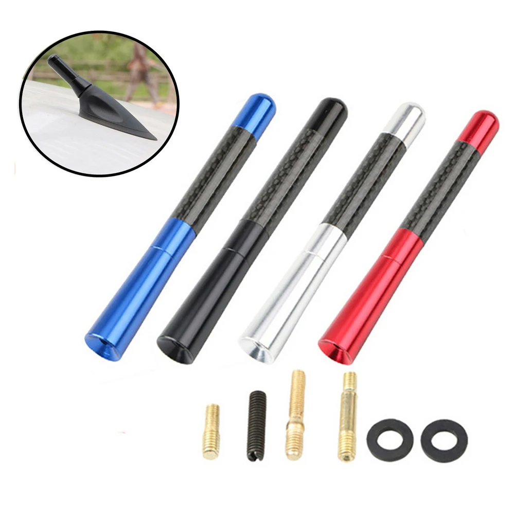 

Car Roof Antenna 3.5/8/12cm Carbon Fiber Screw Metal Radio Aerial Antenna with M3 M4 M5 M6 Screws Car Accessories Universal