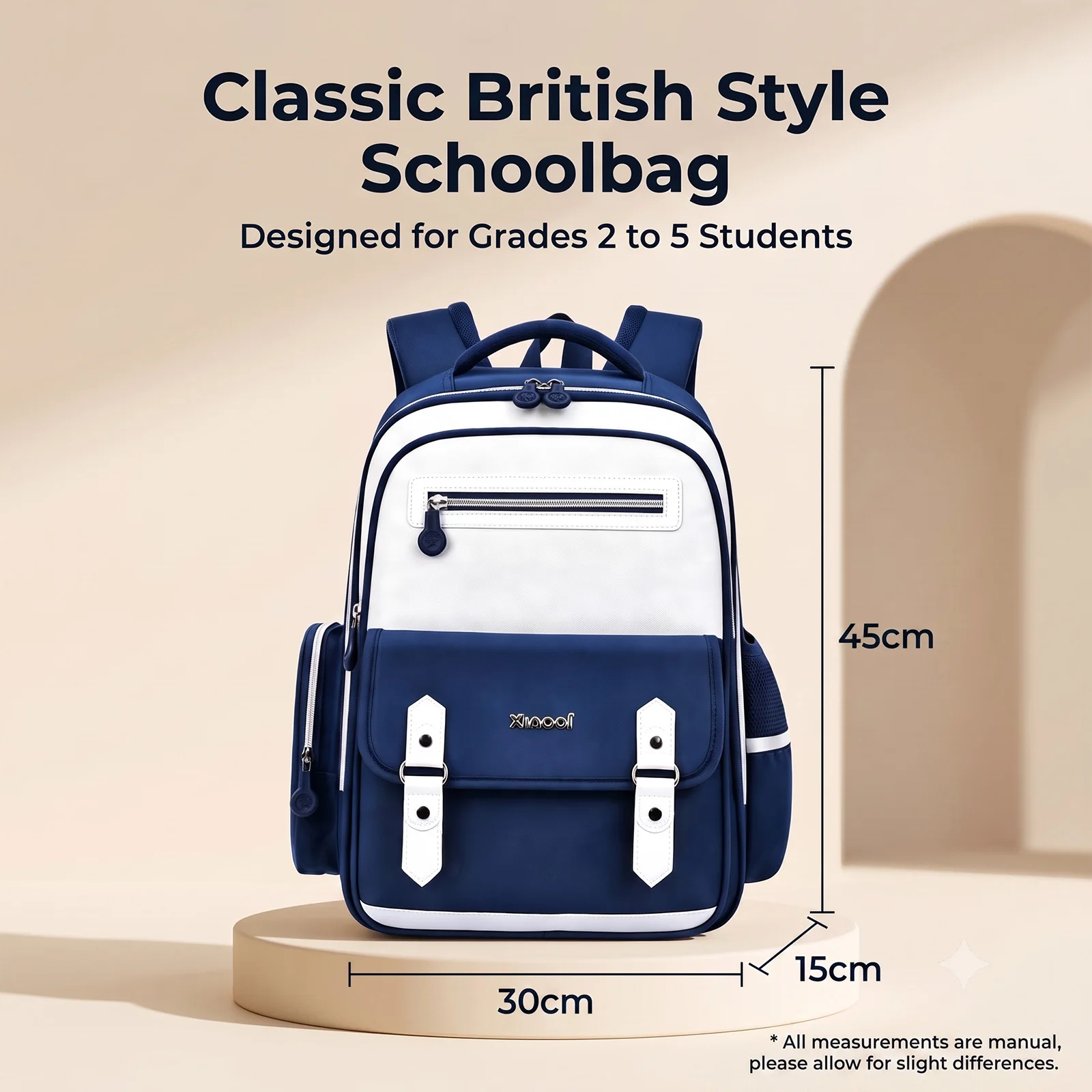 Spine & Lumbar Support School Backpack for Kids, Backpack with Ergonomic Design for Grades 2-6, Back to School