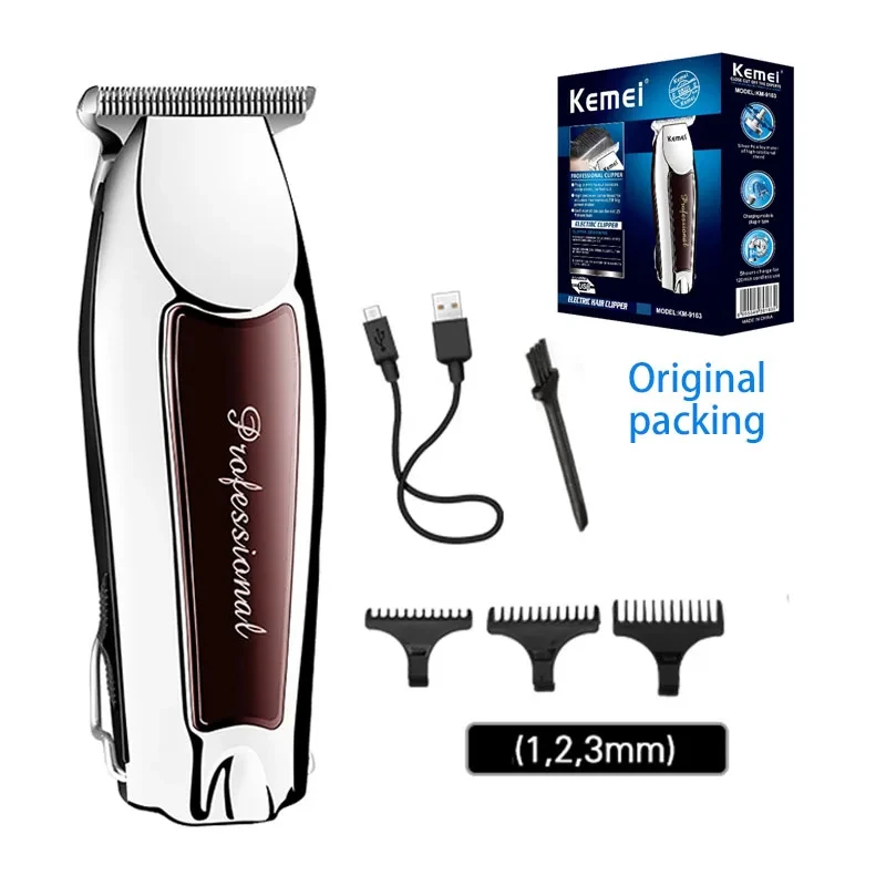 Kemei KM-9163 USB Rechargeable Professional Men Hair Trimmer Electric Low Noise Cordless Haircut Machine image 2