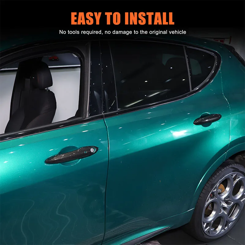 

For Alfa Romeo Tonale 2022 Accessories ABS Carbon Fiber Door Handle Cover Frame Exterior Trim Sticker