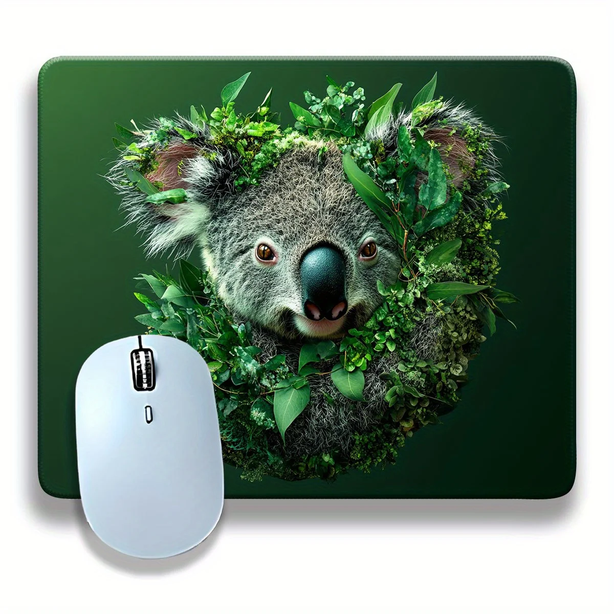 

The green and natural style mouse pad with Koala design and non-slip rubber base is durable and suitable for office or home use