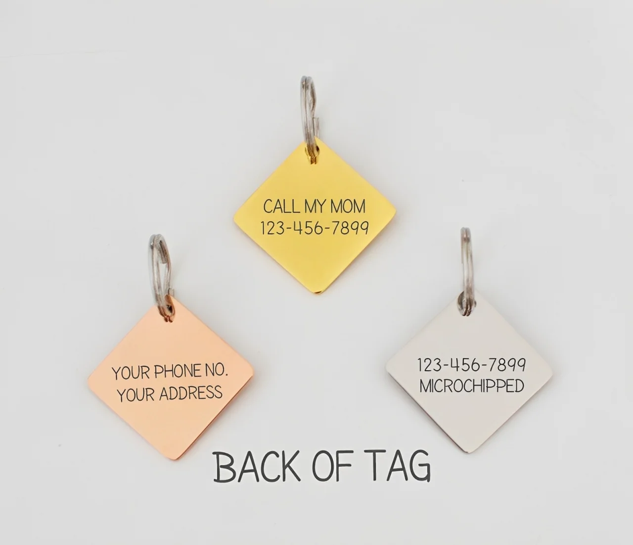 Personalised engraved pet ID tag, customised stainless steel name tag for dogs and cats, anti-lost pet collar ID tag