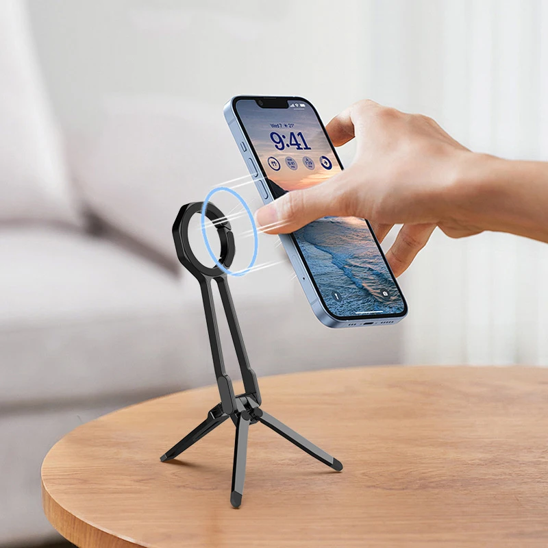 Magnetic Phone Holder Tripod Stand Bracket For Magsafe For IPhone Pocket Cell Phone Stand Magnet Quick Mount For Samsung Xiaomi