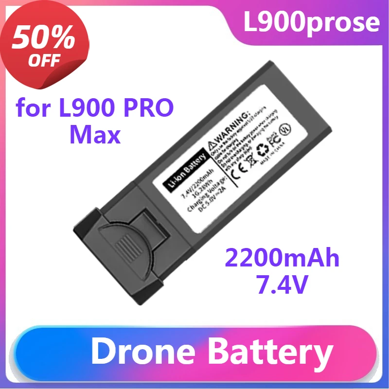 

Black Drone Battery for L900 PRO Max Accessories Quadcopter Drone 7.4V 2200mah Drone Battery