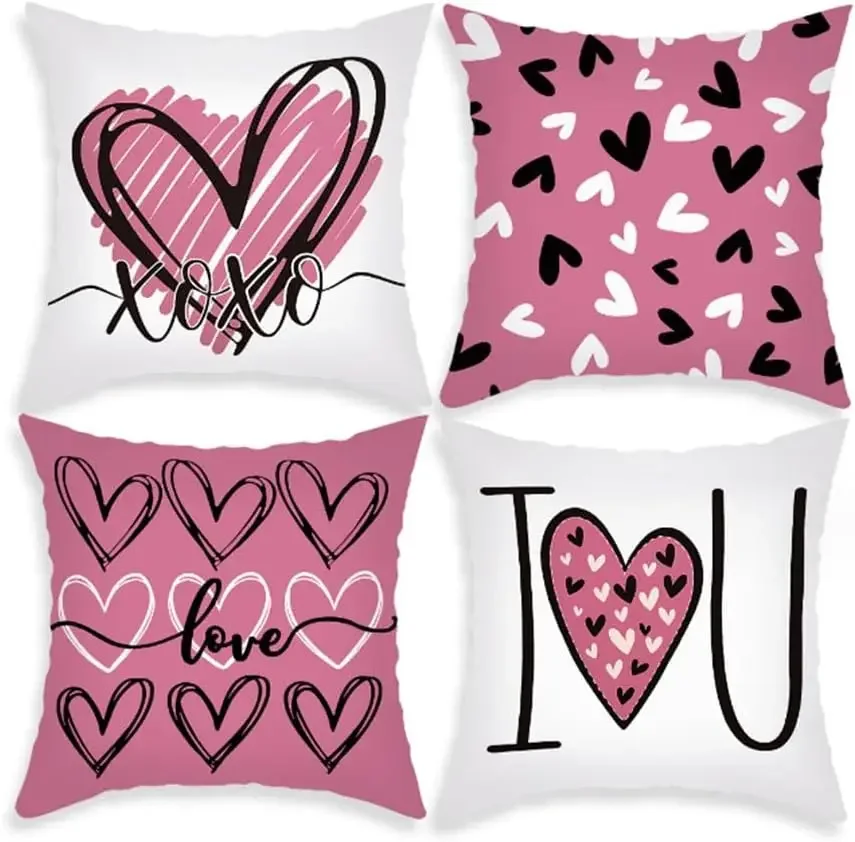 Pillow Case 4pc suit-Waterproof Crease Resistant Cushion Cover 40x4 0/50x 105cm, Modern Bed/Sofa Decoration Gift