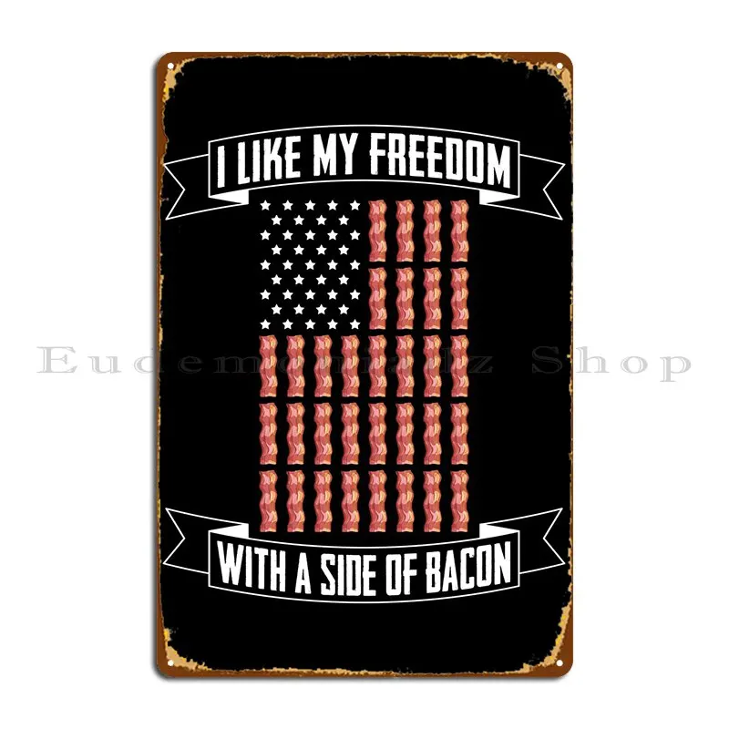 Bacon Pork Metal Sign Pub Mural Wall Decor Wall Decor Print Garage Tin Sign Poster