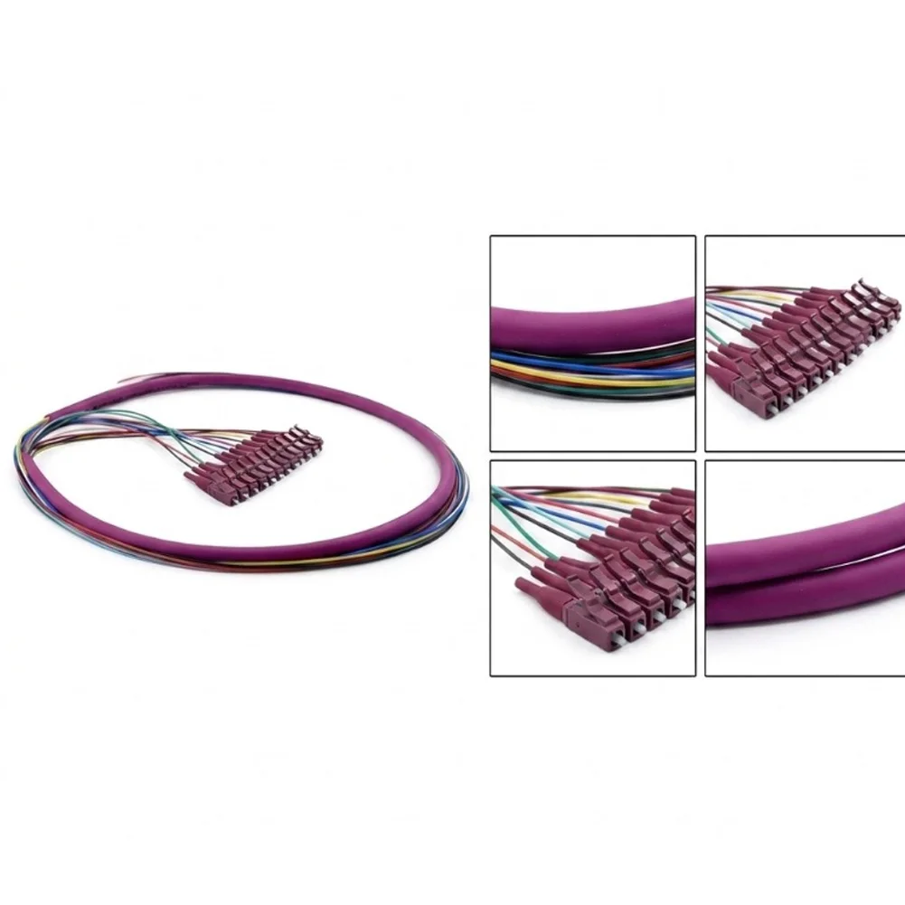 12F OM3 Multimode Fiber Pigtail 1.5m LC/SC/FC/ST, Low Loss ≤0.3dB Quartz Glass Core For Network Infrastructure