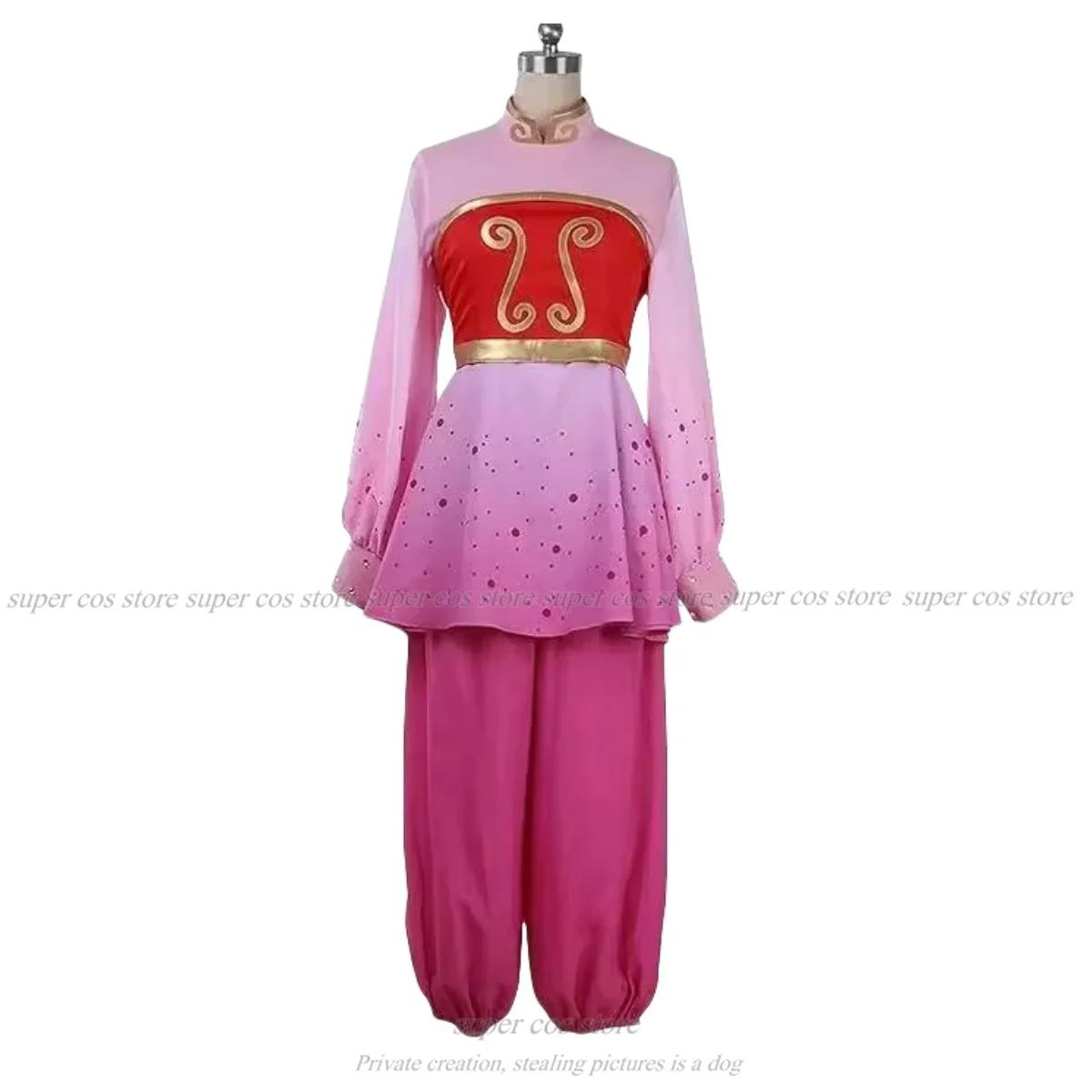 Anime Shampoo Cosplay Costume Wig Ranma ½ Women Cheongsam Style Stand Up Collar Long Sleeves Shirt Tube Top Pants Custom