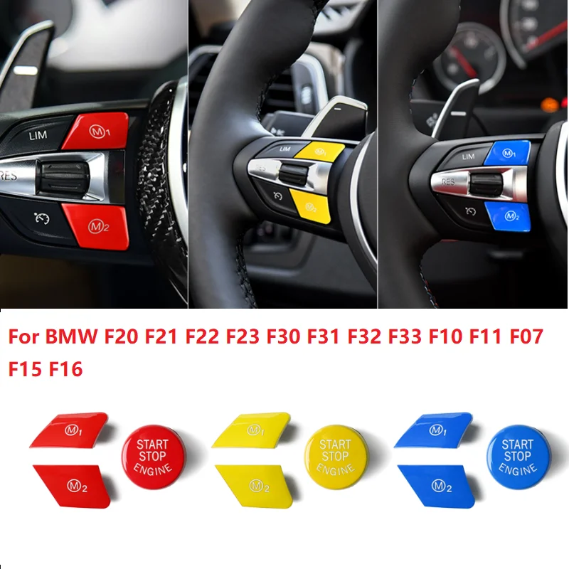 Car Steering Wheel M1M2 Alphabet Mode START STOP Engine Button Fit for BMW F33 F10 F11 F07 F15 F16 F20 F21 F22 F23 F30 F31 F32