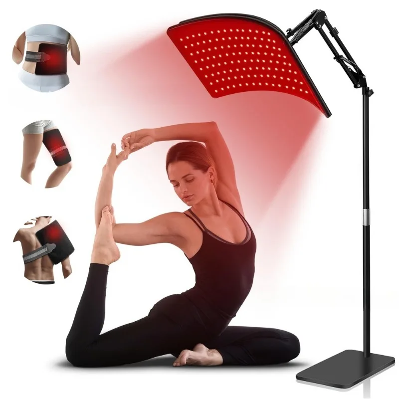120 LED Dual Wavelength Red Light Panel, 850&660nm, 2-in-1 Detachable, Floor Stand & Portable Wrap with Pulse & Timer Control