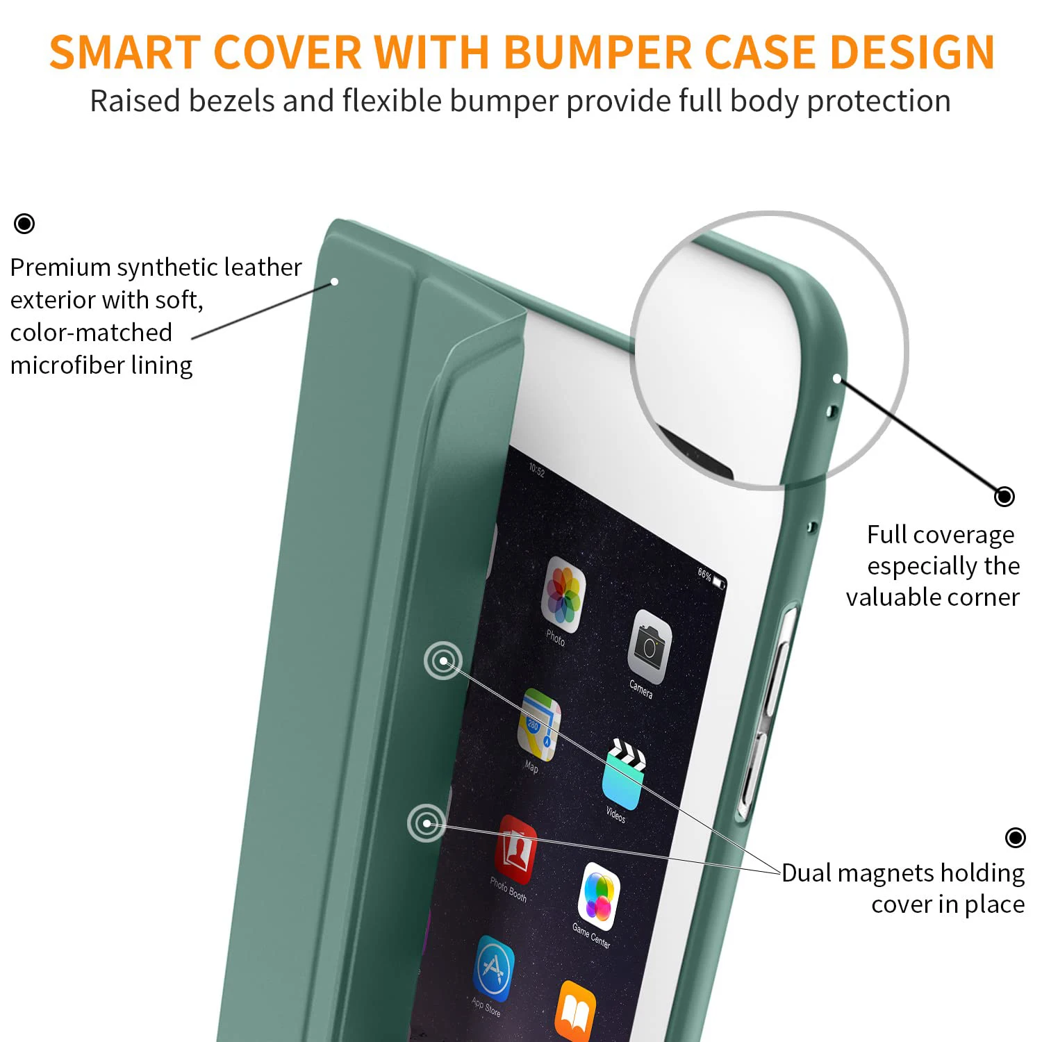 For Apple iPad mini 1 2 3 4 5 7.9-inch, Magnetic Tablet Case for iPad mini 1/2/3/4/5 Flip Smart Cover with Auto Wake Sleep