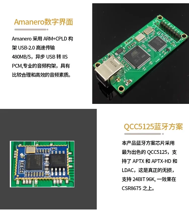 جهاز فك الترميز عن طريق USB عالي النقاء طراز DAC ، معالج رباعي النواة DC60 PCM1794 ، PCM1794 ، سماعات أذن مزودة بتقنية البلوتوث 5.1