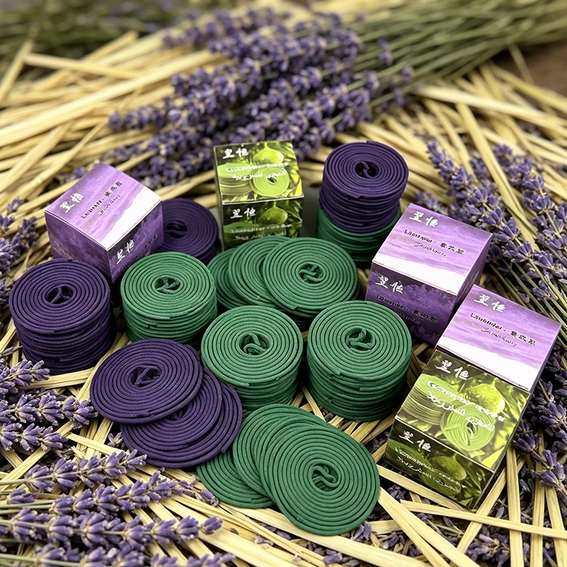 48pcs Citronella Incense Coils - Natural Lemongrass, Lavender Scent for Outdoor Use, Ideal for Patio, Porch, Deck, Camping