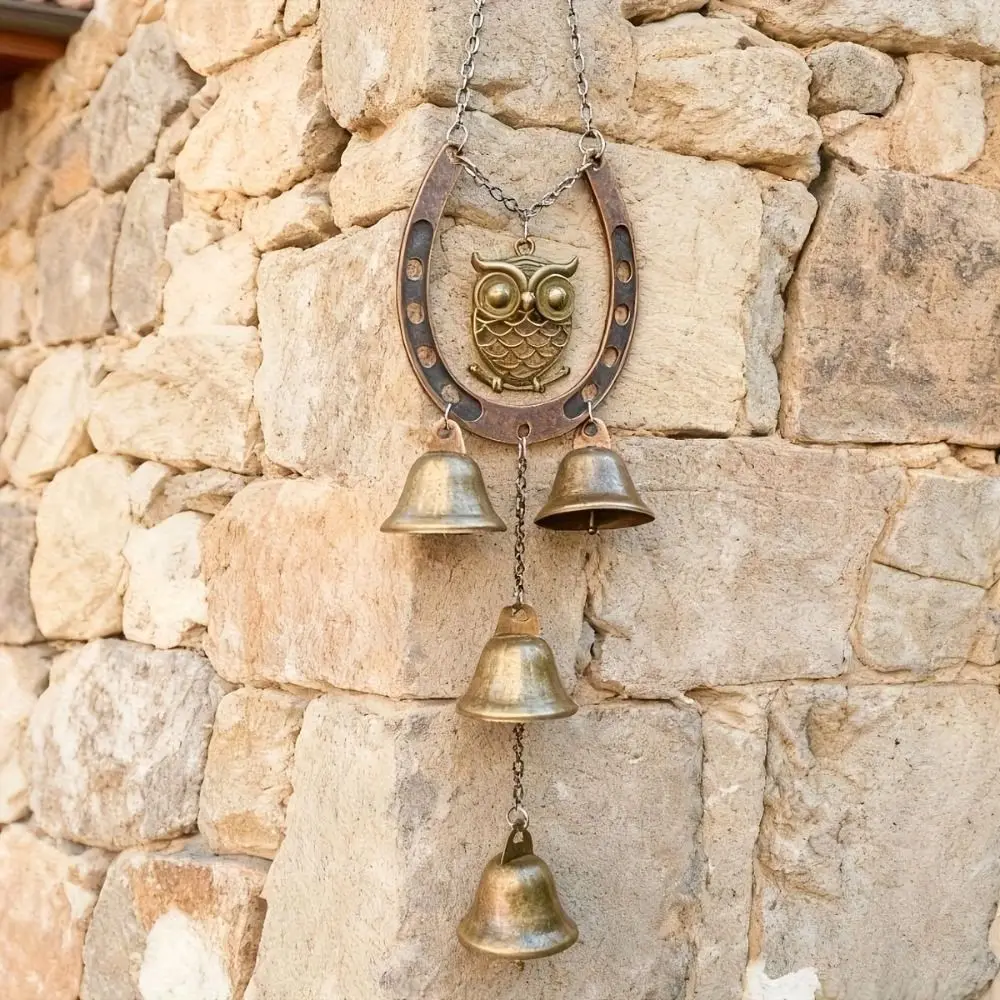 Horse-Shaped Retro Wind Chimes Creative Vintage Courtyard Hanging Ornament Soothing Audio Craft Metal Pendant Balcony