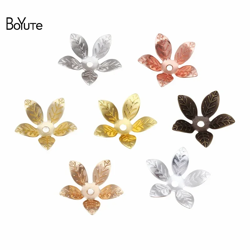 

BoYuTe DIY Jewelry Accessories Supplier (200 Pieces/Lot) 13MM Stamping Brass Flower Bead Caps