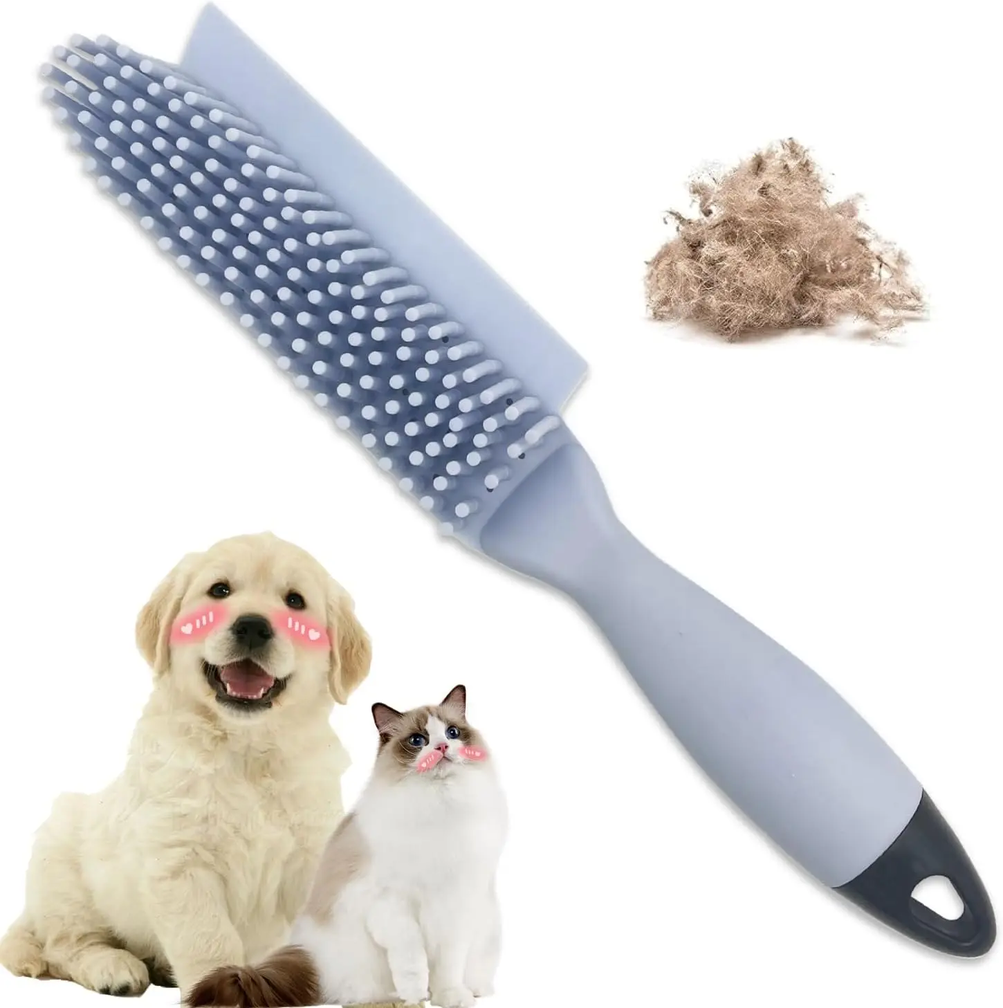 

New Pet Silicone Pet Grooming Brush for Dogs & Cats - Soft Bristle Shedding Comb Massage Tool for Long/Short Hair