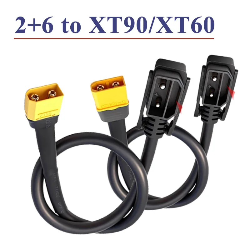 2+6 to XT60/XT90 Lithium Battery Charging Connector Cable 2+6 Charging Port Plug Socket W Line 8Pin High Power Plugs Wire