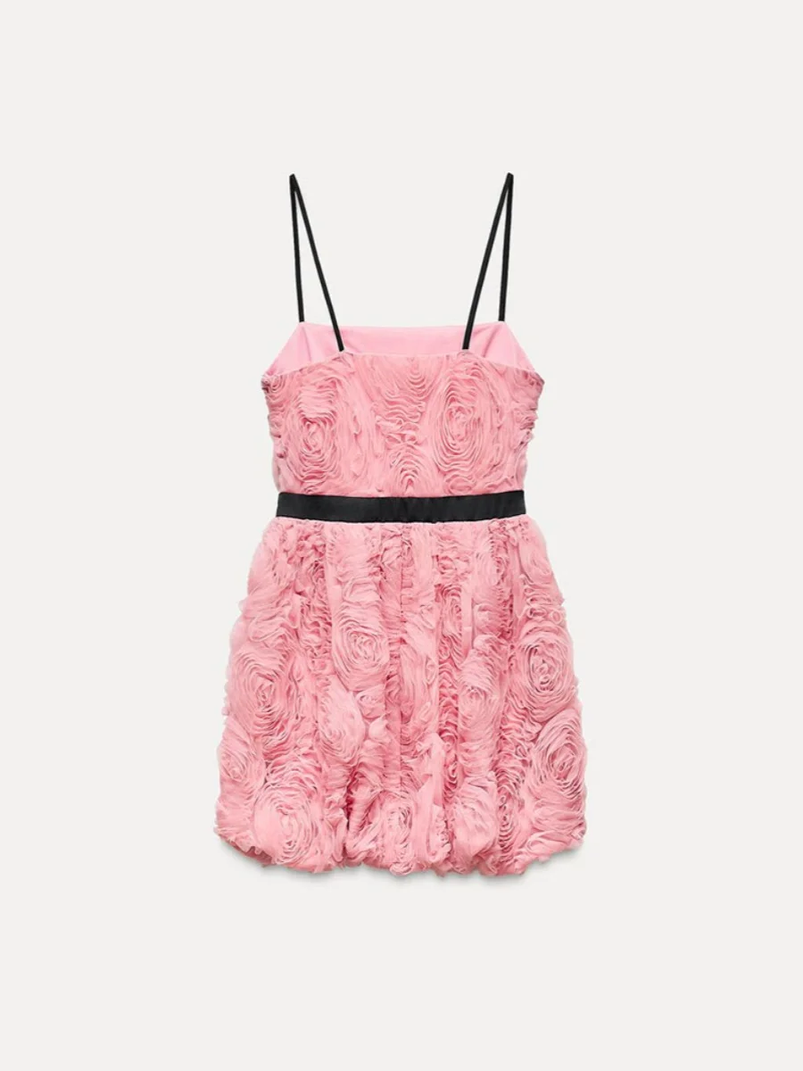 Sommer 2024 Neue Damen Dr. Floral Texture ort Rock Trägerkleid Ele Sle European Faion 00 % andere Materialien