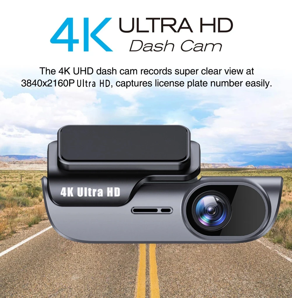 4K Ultra HD Dual-Lens-Dashcam mit integriertem 5G-WiFi und GPS, Auto-Videorekorder, Fahrtrekorder, unterstützt Parküberwachung, App-Steuerung – Detail 3
