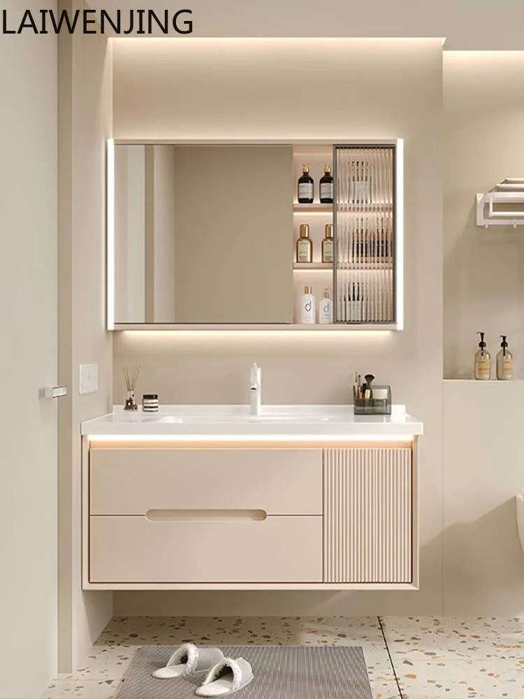 

MJY bathroom cabinet ceramic integrated hand wash basin cabinet combination washstand bathroom cabinet