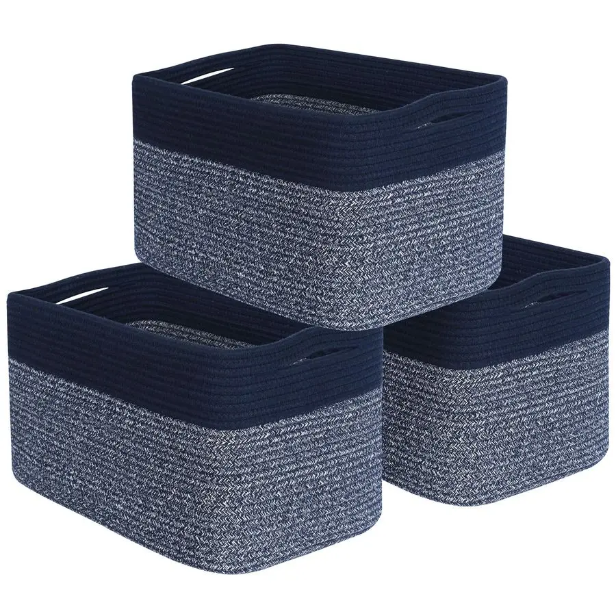 

Набор из 3 корзин для хранения на полках, для игровой комнаты и класса, корзина для книг, декоративные контейнеры-кубы для хранения, плетеные органайзеры для шкафа