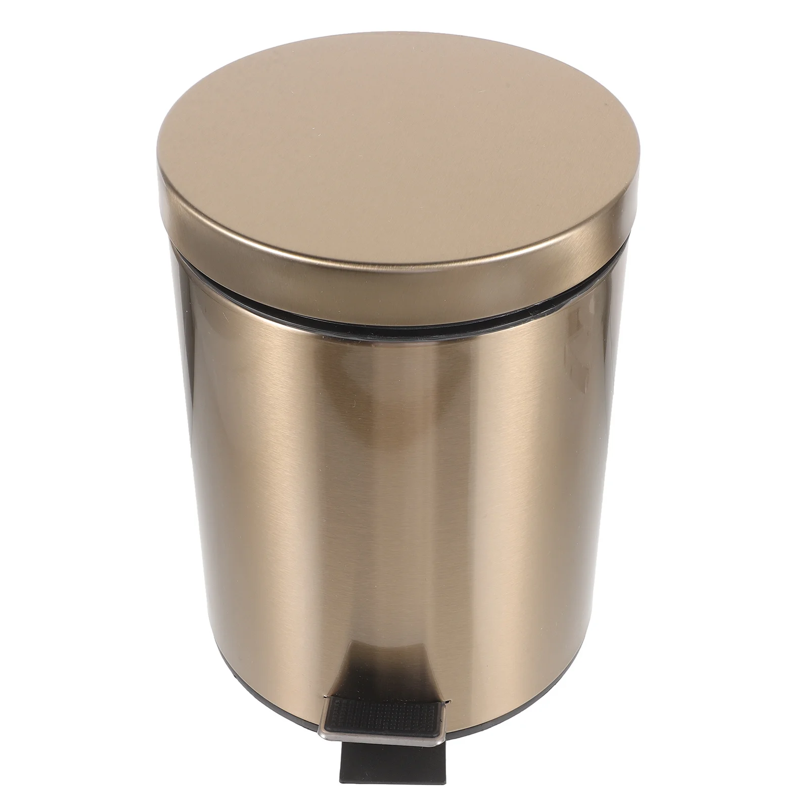 

5L Stainless Steel Trash Can Pedal Operated Large Kitchen Bathroom Garbage Bin Metal Waste Container For Home Office