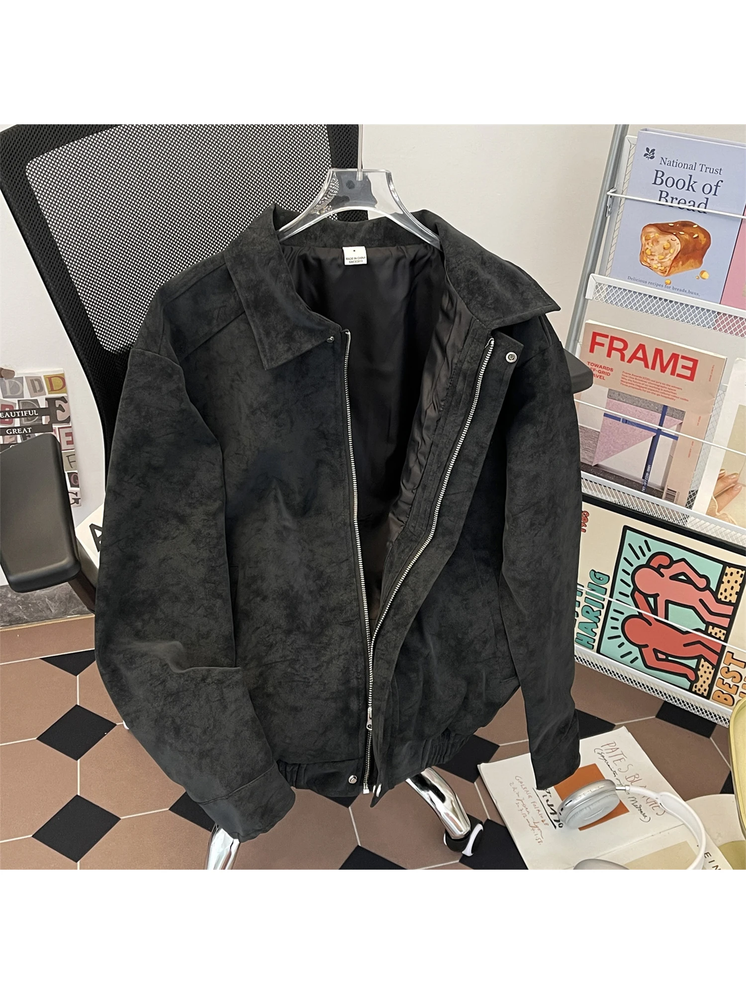 سترة نسائية من جلد البولي يوريثان باللون الأخضر معطف عتيق ملابس الشارع للدراجات النارية موستانج سترة 2000s ملابس خروج عتيقة للخريف ملابس خارجية 2025