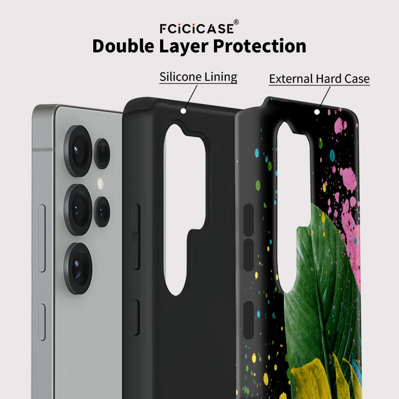 Fcicicase S25 الترا ماتي الاكريليك قضية الهاتف لسامسونج غالاكسي A56 5G A36 A26 A16 S25 S24 S20 FE S23 زائد يترك غطاء طباعة