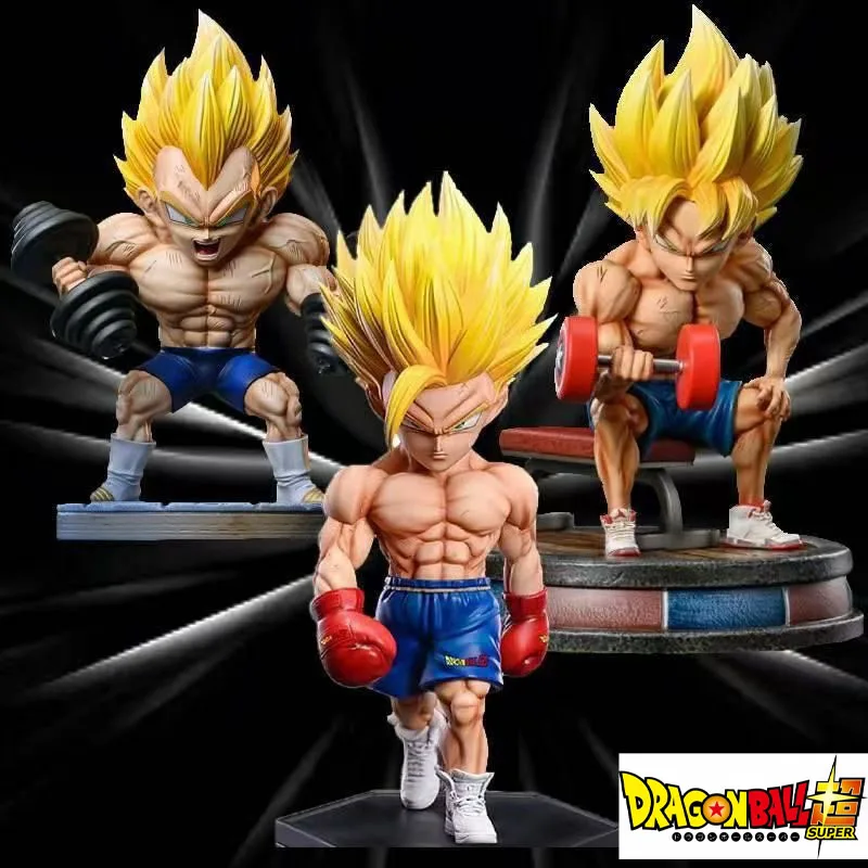 

13 см набор фигурок для тренировки мышц Dragon Ball Broly Goku Vegeta PiccoloMaster Roshi, статуя позы Banpresto, виниловая коллекционная