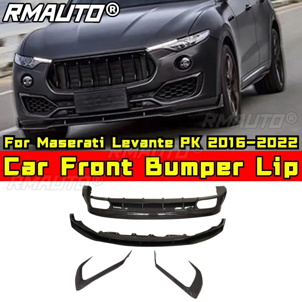 Car Front Bumper Lip Side Skirt Rear Trunk Spoiler Diffuser Splitter Body Kit For Maserati Levante PK 2016-2022 Car Accessories