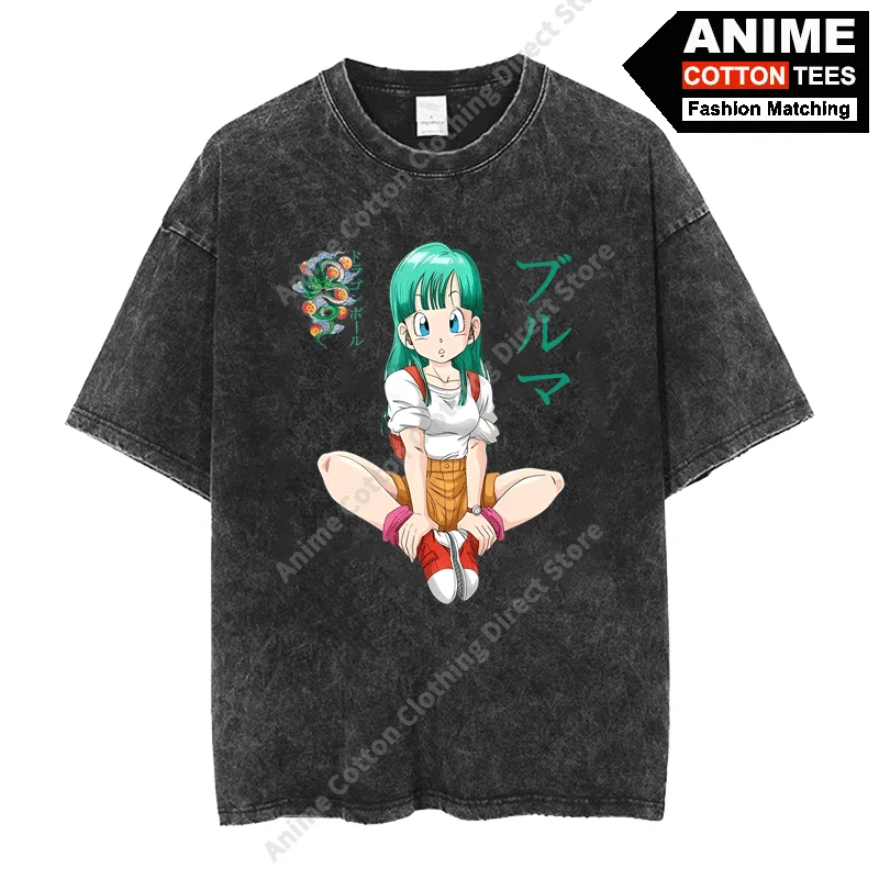 

Футболка с принтом аниме DRAGON BALL - Cute Bulma, в стиле Y2K, Harajuku, повседневная, унисекс, с коротким рукавом, хлопковая, винтажная, оверсайз.