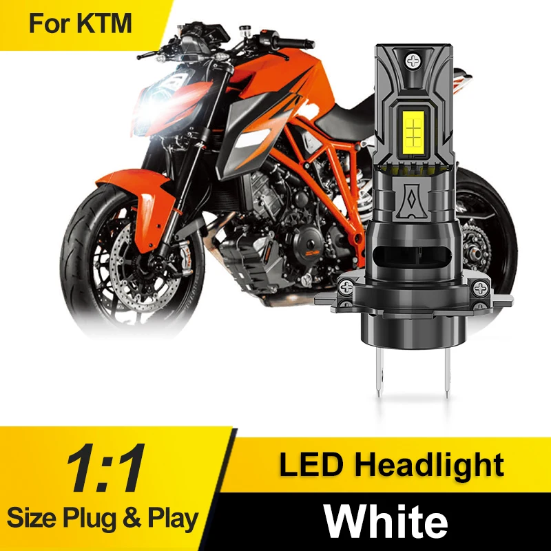 1/2PCS For KTM 1290 Super Duke R 2014-2019 1090 Adventure 2017-2019 H7 LED Headlight Bulb 20000LM 6500K CSP for Motorcycle 12V