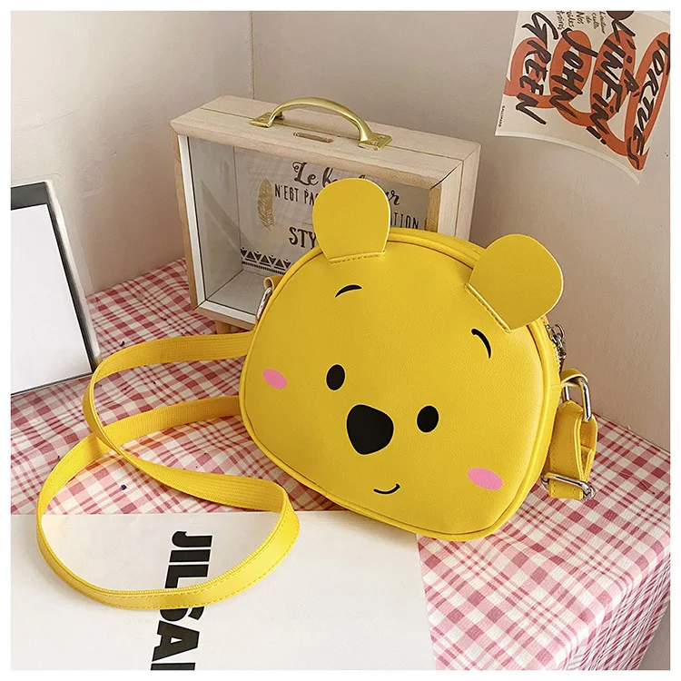 MINISO Disney Winnie The Pooh tas kurir rantai wanita Pu perubahan penyimpanan ponsel boneka lucu hadiah ulang tahun